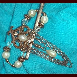 SMALL Lila Rose Flexi Clip, pearls & crystal